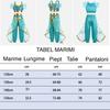 Jasmine Princess 2-Piece Dress Costume, Multiple Accessories, 150cm/8-9 Years, Turquoise