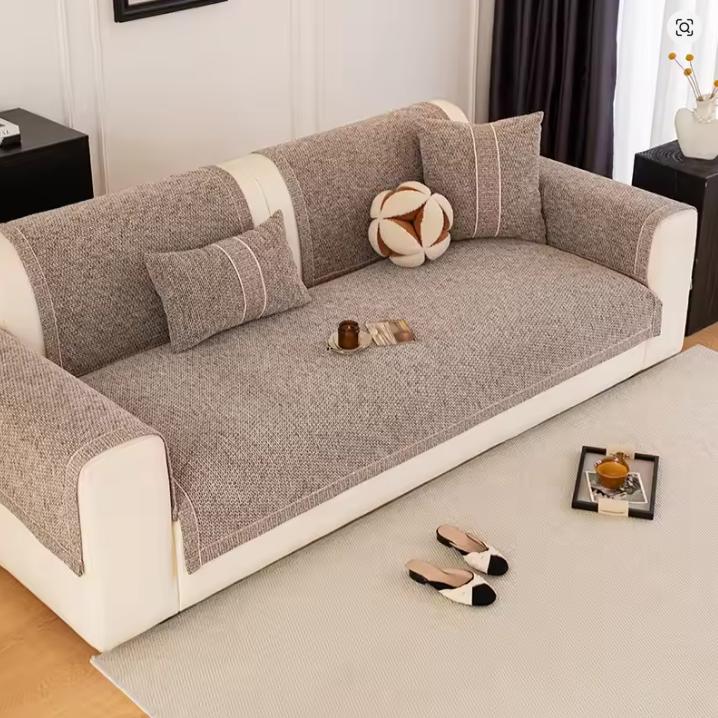 All-Season Anti-Slip Sofa Cushion Simple Leather Sofa Cover Cloth Towel Home Decorative Modern Luxury Living Room Couch Slipcover