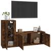 2 Piece TV Cabinet Set Smoked Oak Effect Particleboard