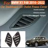 Car Dashboard Air Outlet Frame Cover For BMW X1 F48 2016~2022 Air Conditioner Vent Outlet Cover Trim Auto Sticker Accessories