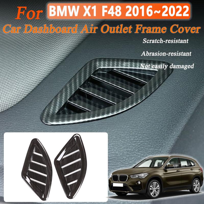 Car Dashboard Air Outlet Frame Cover For BMW X1 F48 2016~2022 Air Conditioner Vent Outlet Cover Trim Auto Sticker Accessories