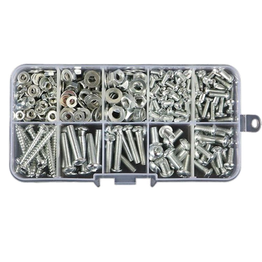 Round Head Cross Screw Screws Nuts Bolts Gaskets Kits Allen Screw Bolt Nut Washer Set Home