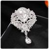 1Pcs Wedding Bridal Bouquet Clear Crystal Rhinestone Teardrop Dangle Brooch Pin Hot Women Men Brooch Clothing Accessories