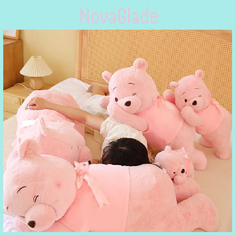Adorable Pink Winnie The Pooh Plush Toy With Bow For Kids Perfect For Collecting And Cuddling