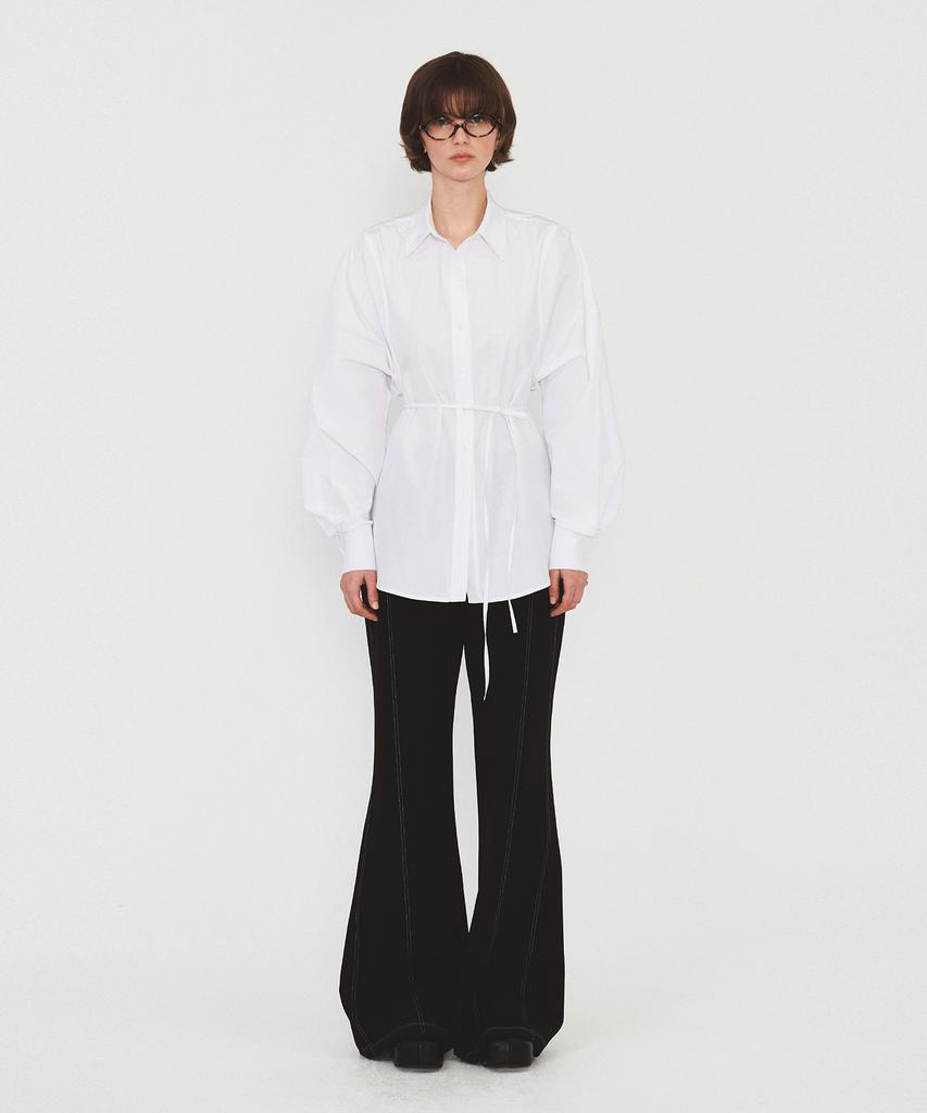 Daiaegeuneol Cotton Belted Shirts (White)
