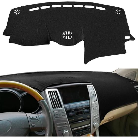 Dash Cover Mat  Fit For 2004-2006 Lexus RX330,2007-2009 RX350, 2006-2008 RX400H, Dashboard Cover Pad Carpet Protector With Cutout For Speaker (Black)