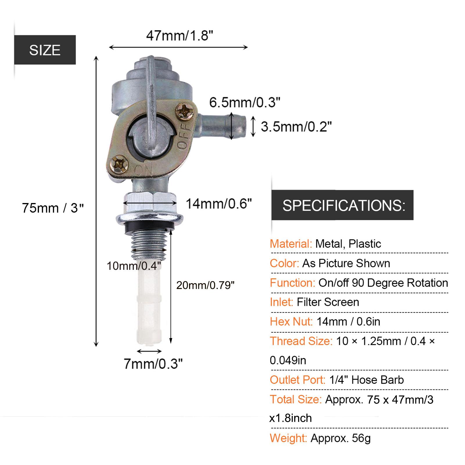 Fuel  Fuel  Valve Fuel   Gas  Fuel  Valve Pump Petcock Oil  Tap M10 x 1.25 Petcock Oil Tap M10X1.25