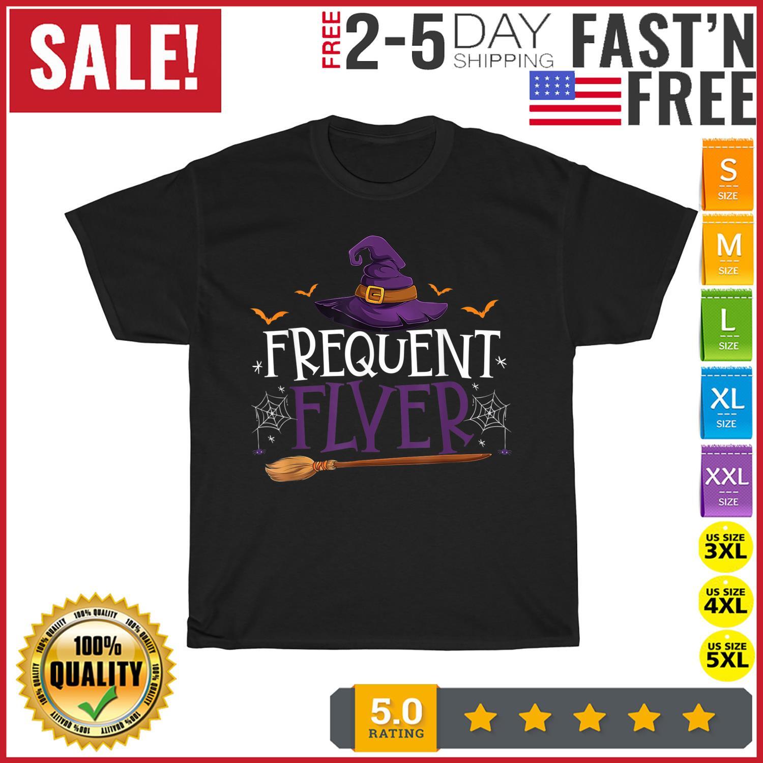 Frequent Flyer Witch Funny Halloween Witches Costume Vintage T Shirt Mens Womens Tees Top Men Women L