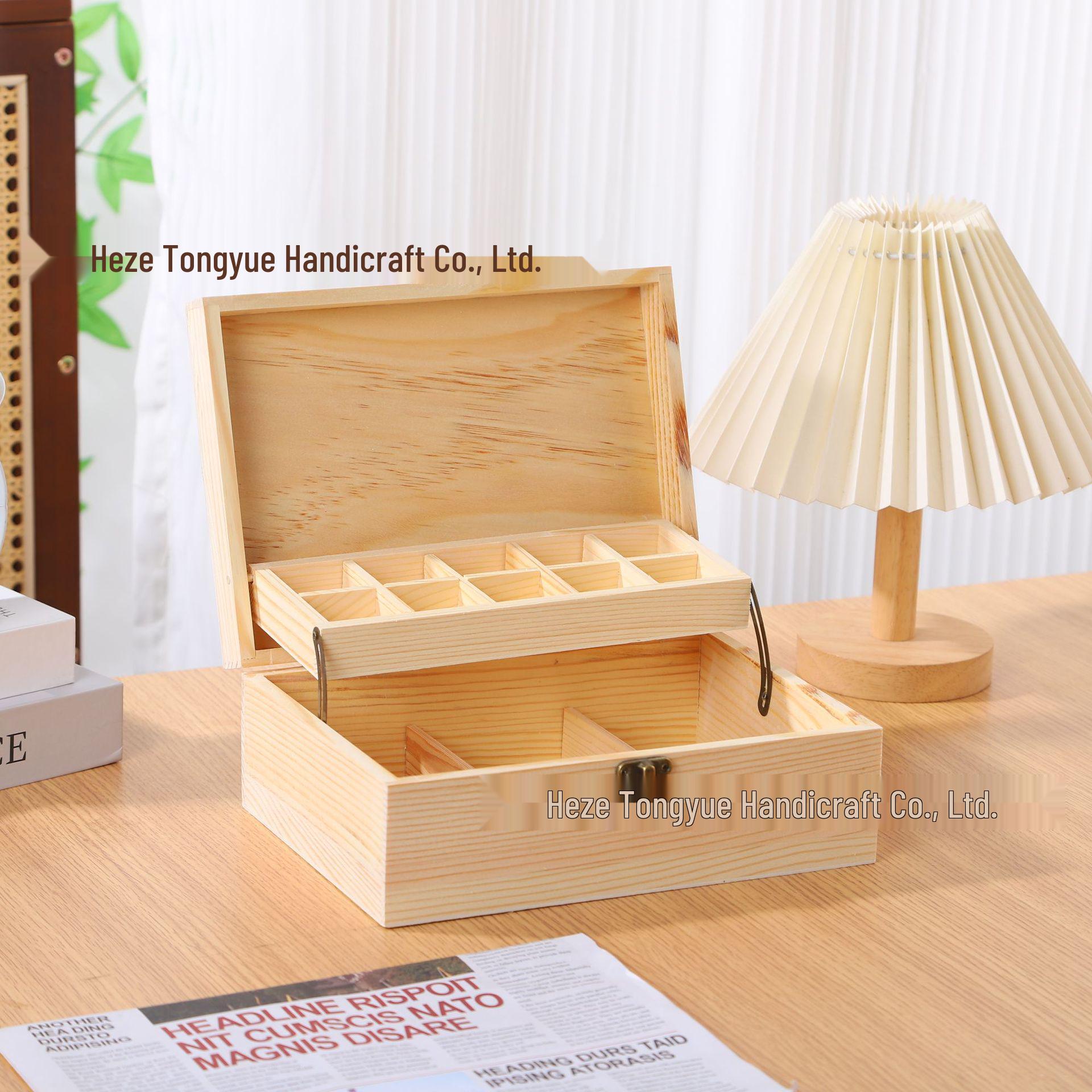 Wooden Folding Multi-Compartment Jewelry Box - Long Shape