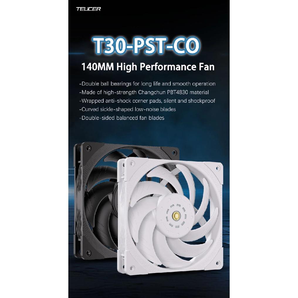 Teucer T30 CO PST 14CM PC Case Fan Double Ball Bearing 400-2000rpm 12V/4Pin PWM MAX96.19CFM Gamer Computer Chassis Cooling Fan
