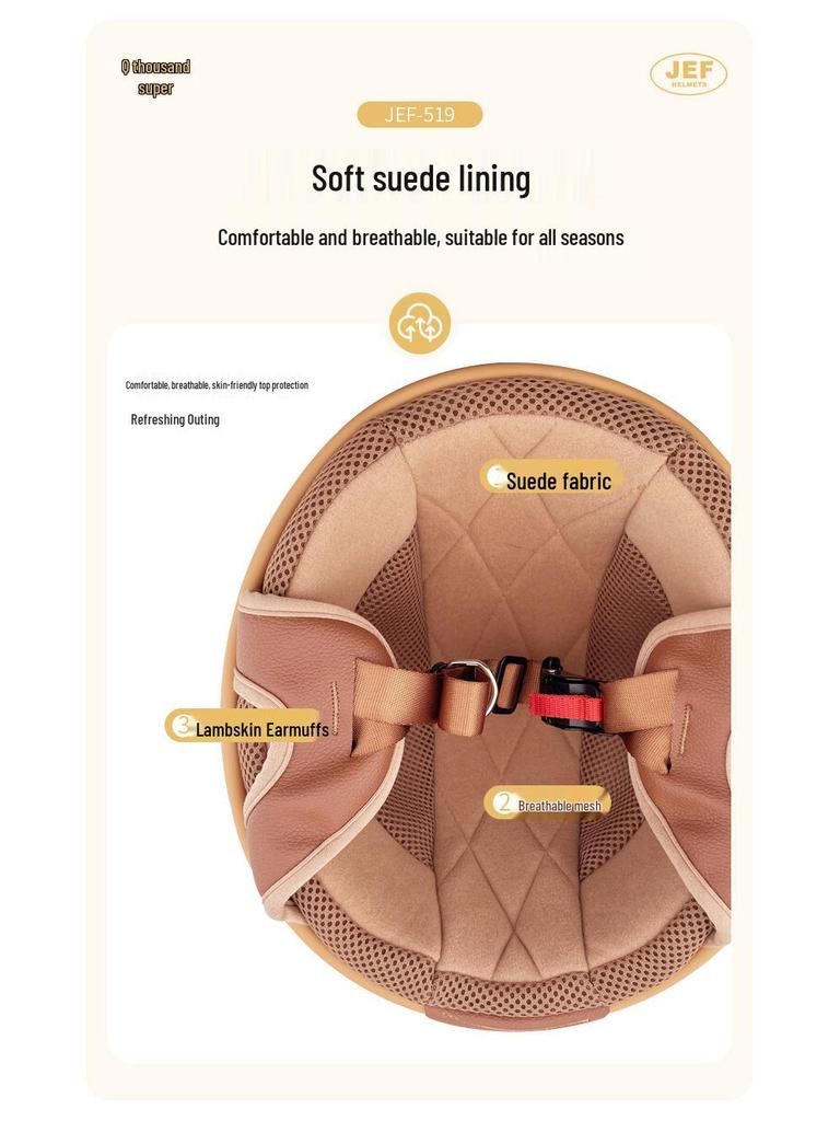 JEF Taiwan Retro Lightweight Helmet: 3C Certified for Summer, Unisex.