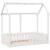 Kids House Bed White 70 X 140 Cm Solid Pine Wood