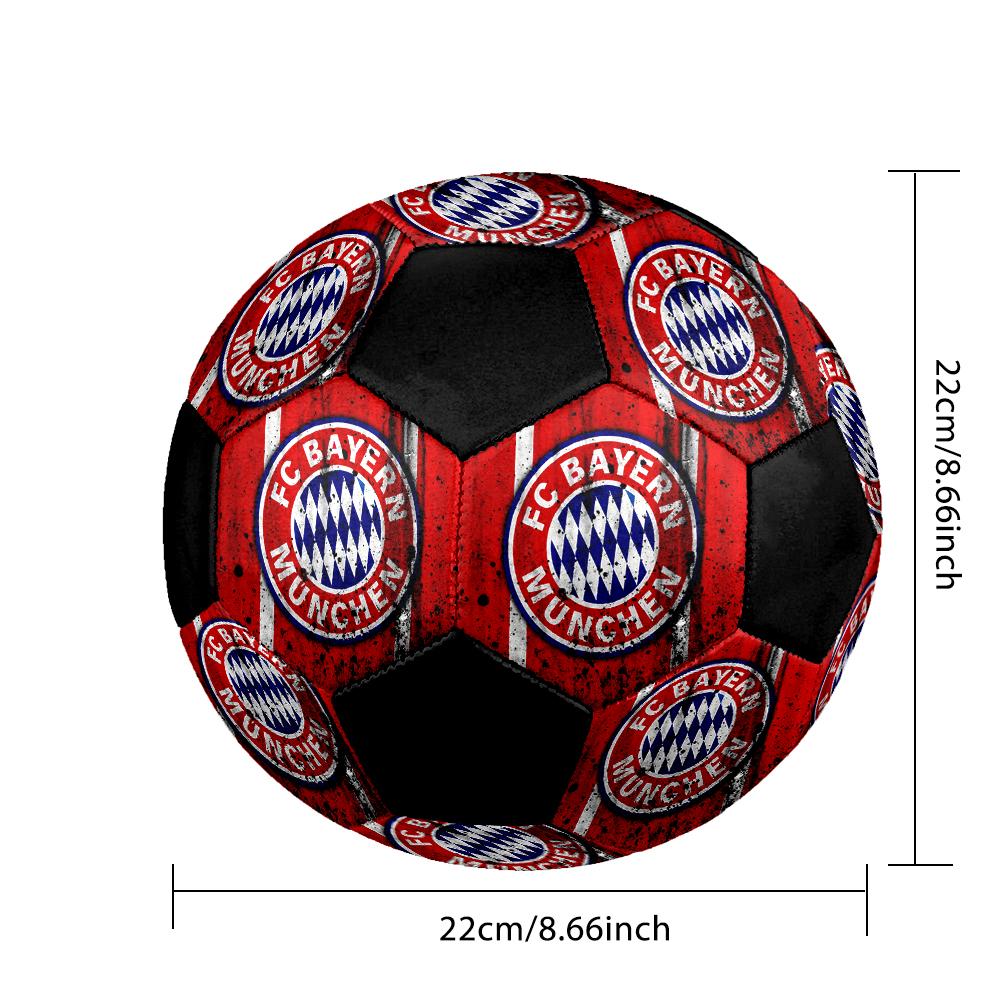 TAGLIA 5 Pallone da Calcio FC Bayern München Colorato Per Tutte le Età Cucito a Macchina PVC Pronto per la Competizione Resistente Alto Rimbalzo
