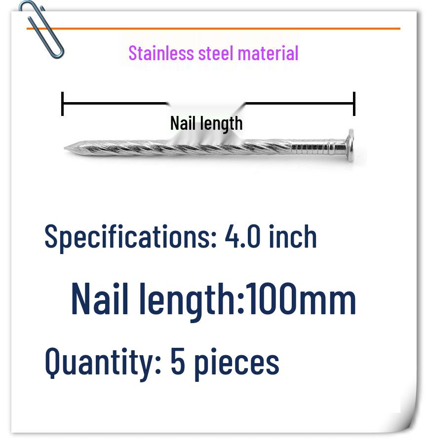 

304 Stainless Steel Floor Nail Tray: Twist Nails (1 to 5 )