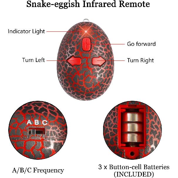 Ufurty Greatstar Remote Control Snake Toy for Kids 17.5 Inch RC Rechargeable Realistic Cobra Snake King Naja Pranks Toy for Christmas Hallowene Gift