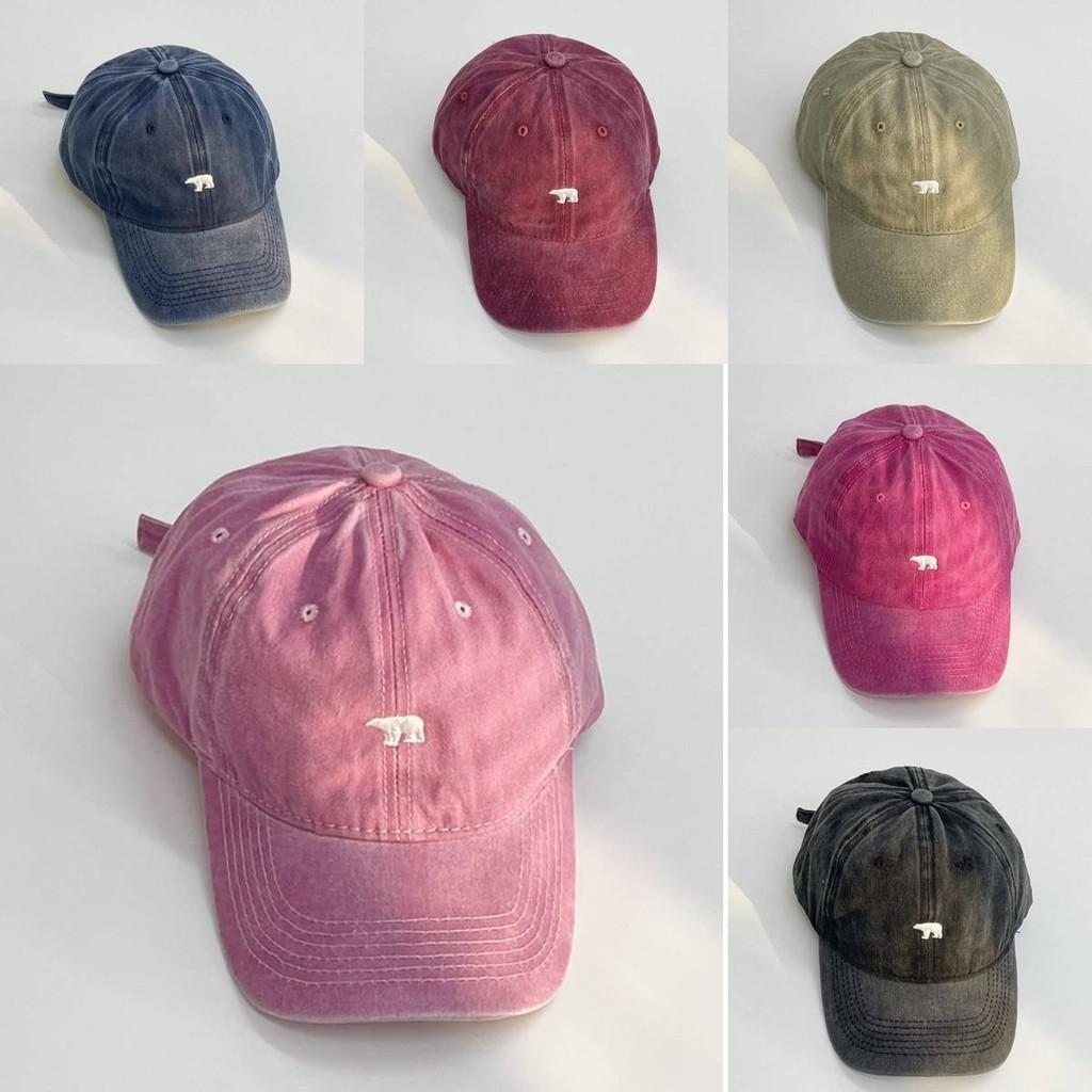 Chic Retro Pink Washed Cotton Duckbill Cap With Embroidery Perfect For Spring And Summer Outdoor Activities