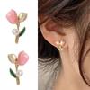 925 Silver Needle Korean Fashion Crystal Flower Earrings For Women Jewelry Trending Luxury Women's French Pearl Earrings