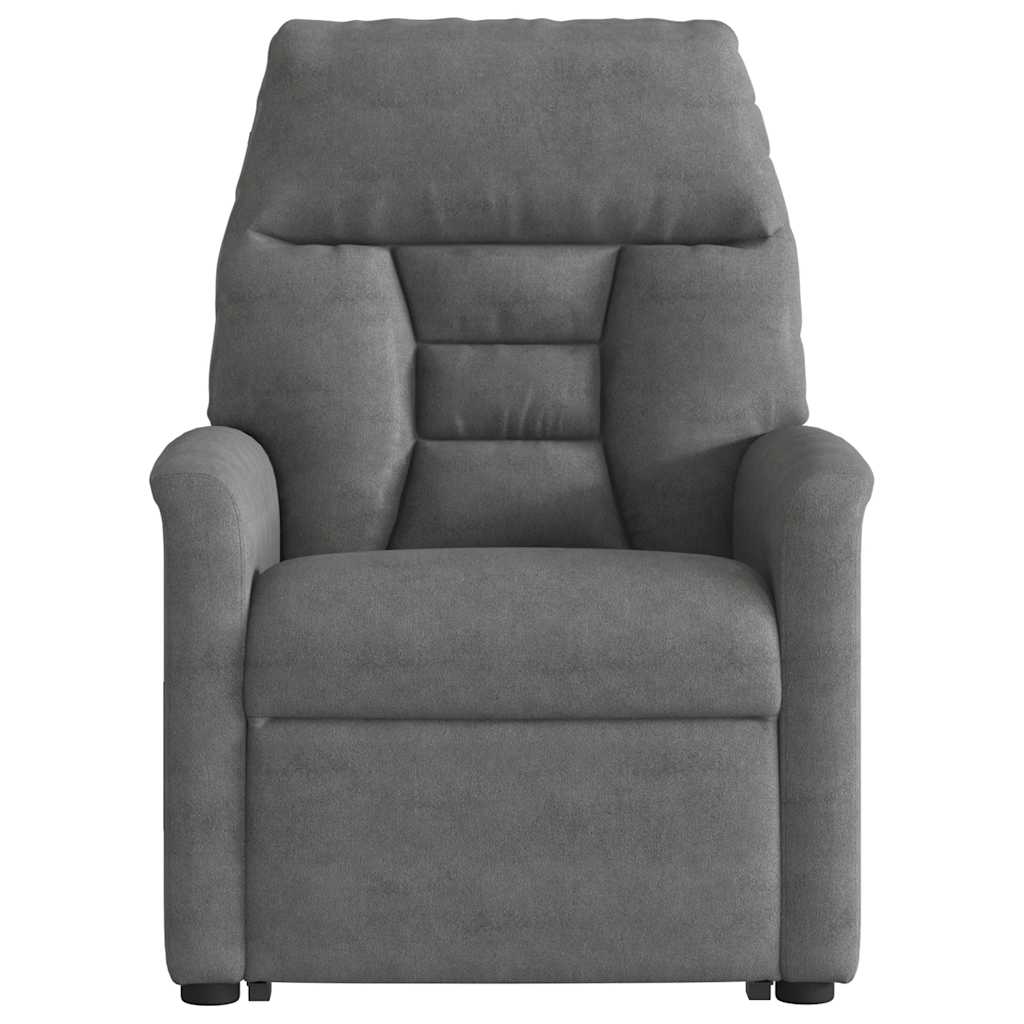 Massage Recliner with Rising Aid Dark Grey Microfiber Fabric