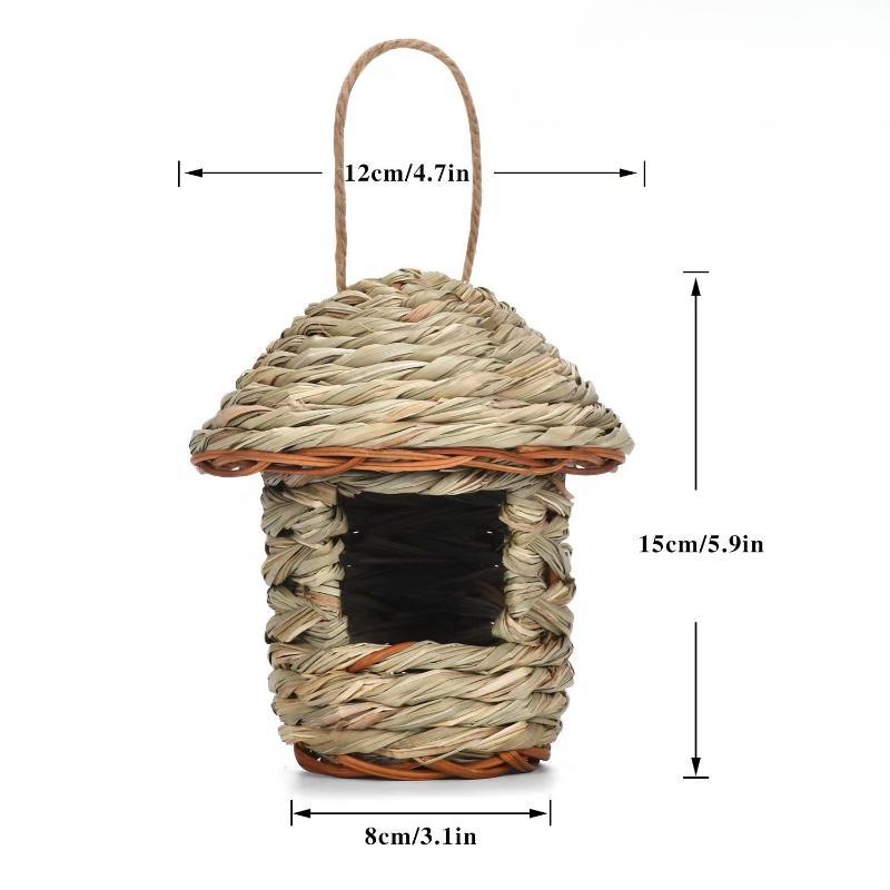 Grass Woven Bird Nest, Creative Handmade Bird Cage, Garden Decoration Bird House, Pastoral Style, Ecological Bird House