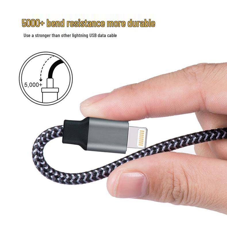 Fast-Charging Nylon Braided Data Cable for iPhone 11/12/13/14