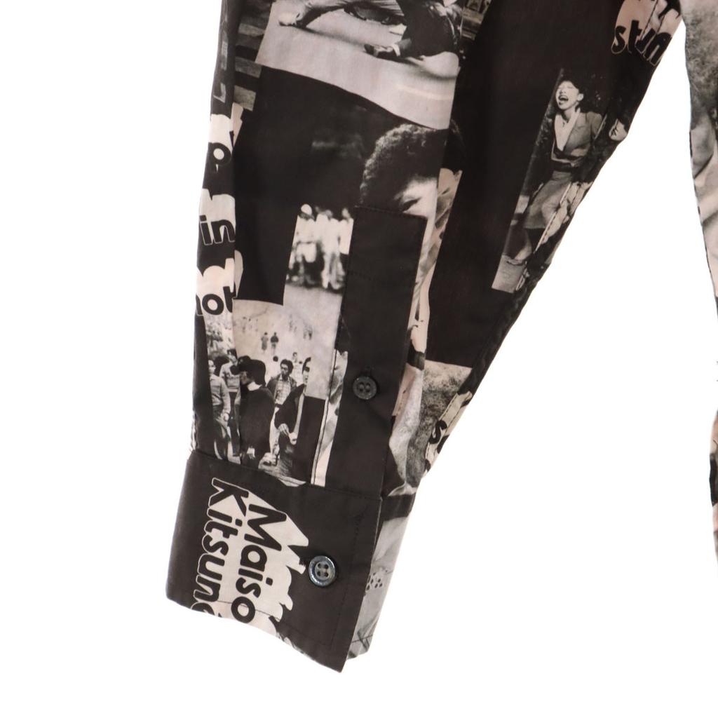 Maison Kitsune Photo Print Long Sleeve Cotton Shirt M Black Series Men's Used