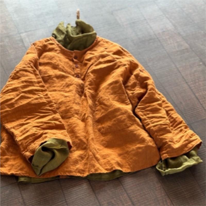 Johnature Women Vintage Shirts Solid Color O-Neck Long Sleeve Autumn Button Loose Soft Female Blouses