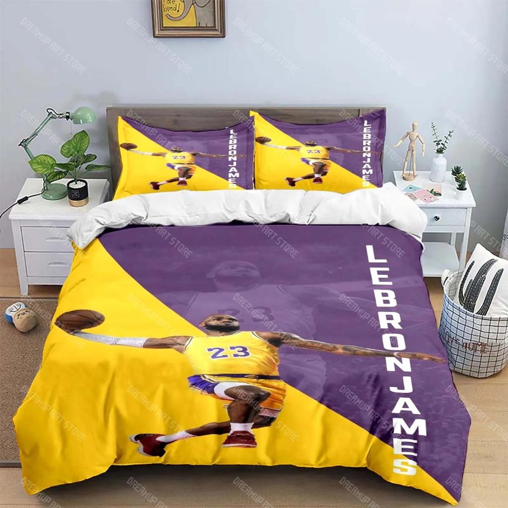 2025 Fashion Basketball Star A-LeBron J-James Printing Bedding Set Duvet Cover Comforter Bed Youth Kids Girl Boys Birthday Gift