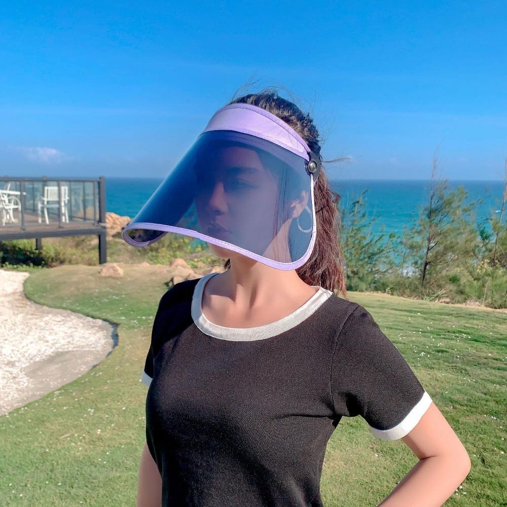 

Солнцезащитная кепка UPF50+ Регулируемая шляпа от солнца Модная прозрачная шляпа-козырек от солнца Для улицы фиолетовый