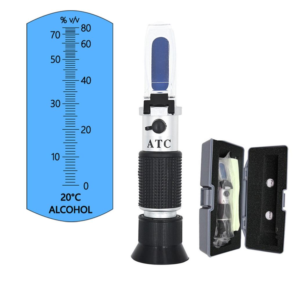 Brix 0~32% /58%- 90%  alcohol 0-80% Refractometer Sugar & Alcohol Meter Measurement Tool Honey Sugar Bees Water Test Flowmeter