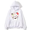 Cute Pretty BuBu Panda In Flowery Head Piece Hoodie DuDu Bear Dancing and Playing with A Guitar Sweatshirt Women Tops