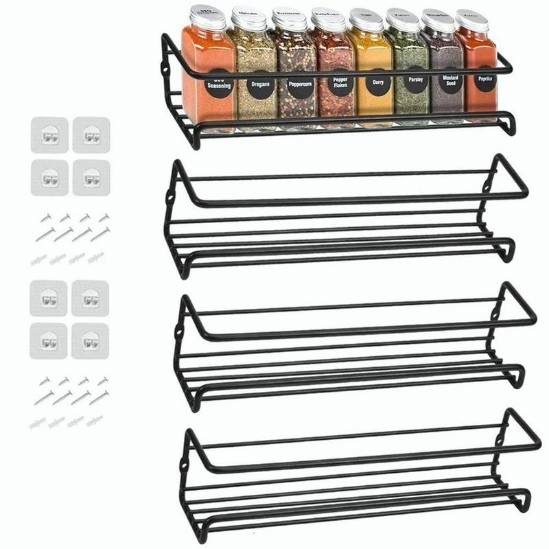 2/4PCS Hanging Kitchen Shelf Spice Shelf Wall-Mounted Kitchen Cupboard Doors