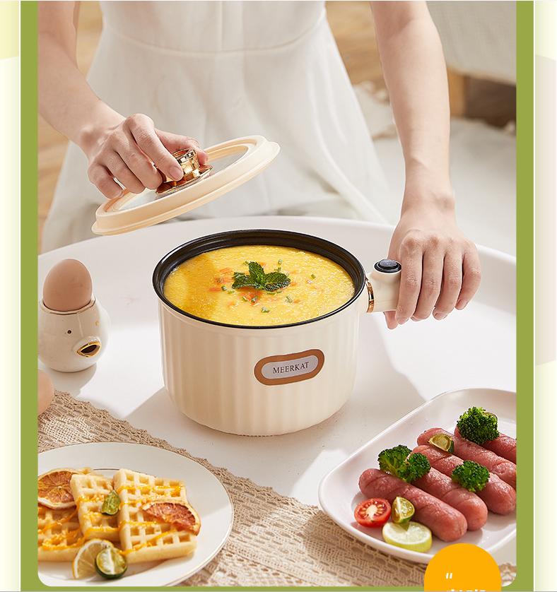 Non stick,Electric pot, multifunctional one person food, instant noodle pot, hot pot low-power, with steamer, student dormitory