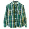 Made In Japan Check Pattern Long Sleeve Flannel Shirt 1 Blue Green Women Used