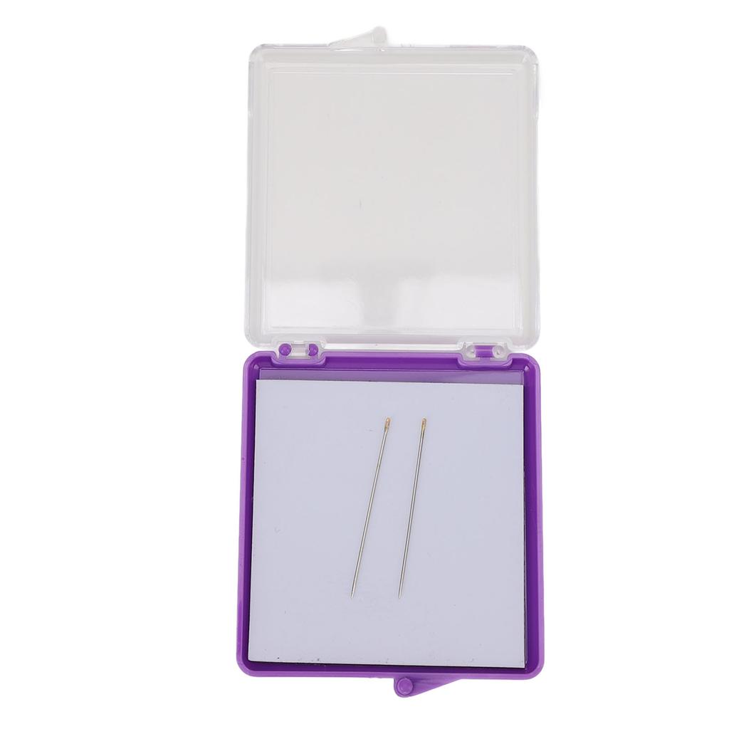Magnetic Sewing Needle Case Transparent Cover Knitting Pin Plastic Storage Box with 2 Needles