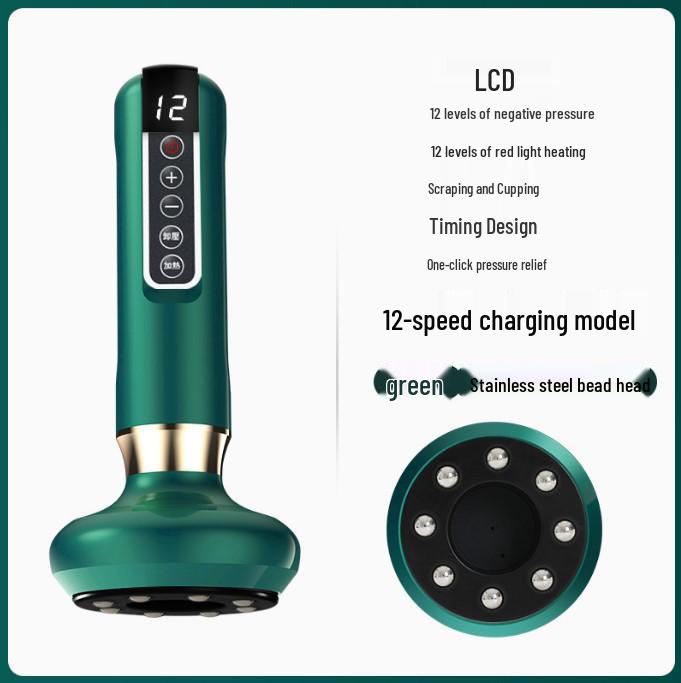 Smart Electric Guasha Cupping Device with Negative Pressure, Large Suction, and Bianstone Hot Compress