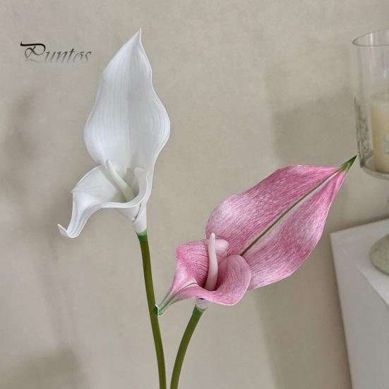 EVA Material Flowers Artificial Calla Lily Flowers, Flexible Branches Realistic Faux Flower, Retro Home Decor Soft Touch Fake Lilies for Wedding