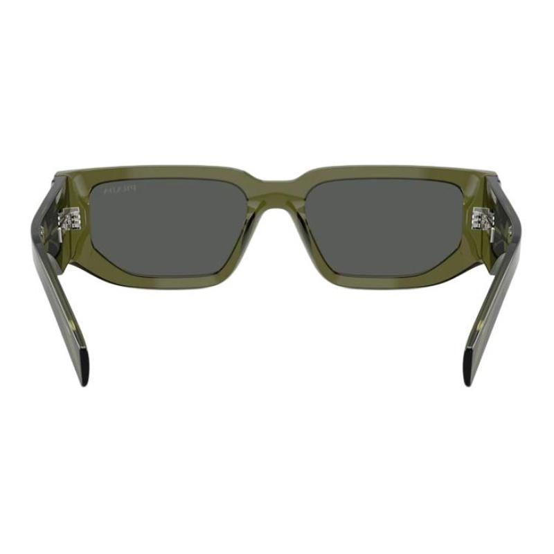 Prada Mirror side logo acetate irregular sunglasses men's green