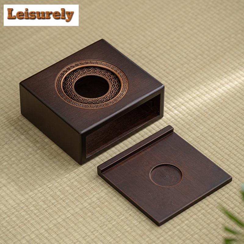 Chinese Bamboo Teapot Warmer Coffee Pots Candle Base Heater Stove Teapot Tea Stove Milk Warmer Stand Kung Fu Set Accessories