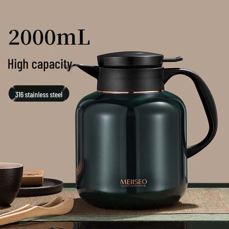 MEIISEO 2L 316 Stainless Steel Insulated Stewing Teapot