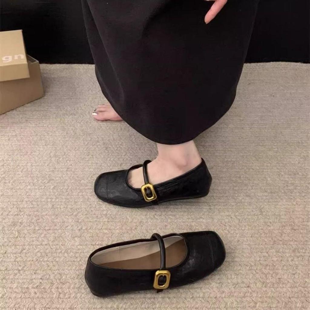 2025 women's shoes new summer Mary Jane lightweight soft-soled shallow mouth versatile flat-soled fashion French one-word single shoes