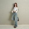 Autumn/Winter Women's Wide-Leg Floor-Length Jeans: Stylish, Slimming, and Loose Fit.