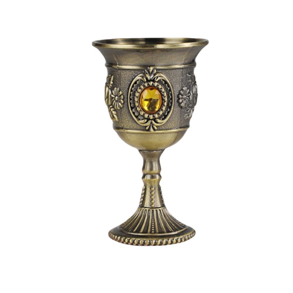 Zinc Zinc Zinc Alloy Spirits Cup Vintage Small Drinking Cup Elegant Medieval Rose Embossed Goblet  Gift