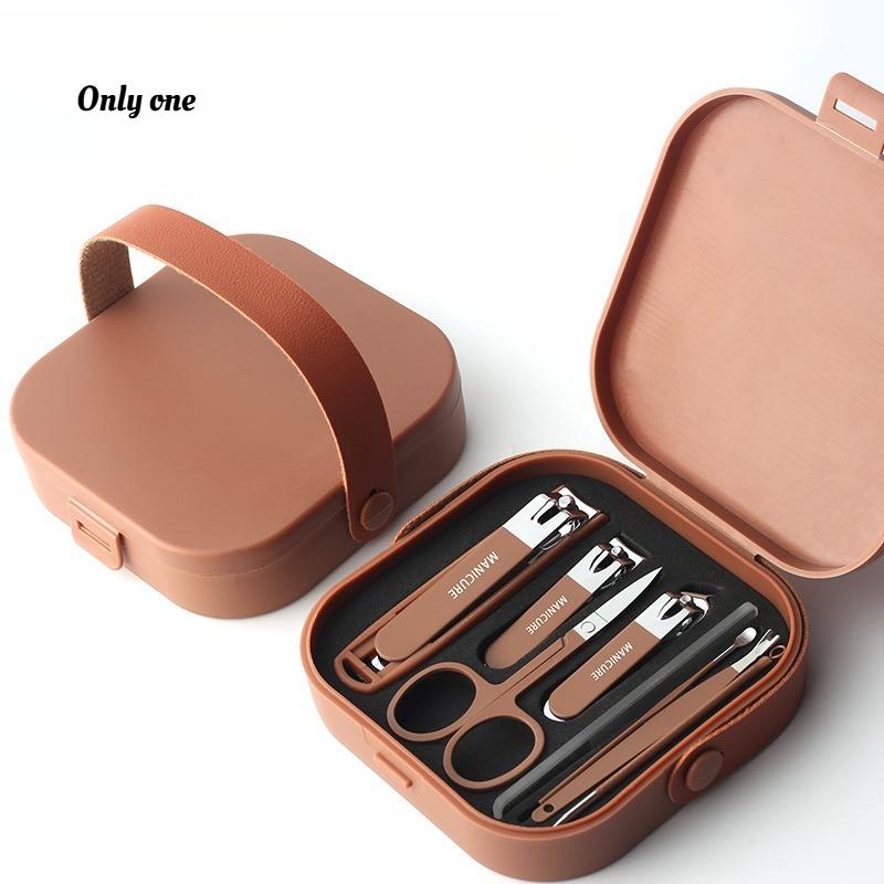 1pcs Handheld Anti Splash Exquisite and Exquisite 8-piece Nail Clipper Set Fashionable and Portable Care Nail Clipper Set Box