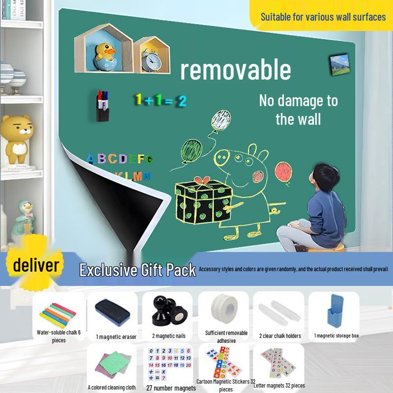 Removable Soft Whiteboard & Green Chalkboard Sticker for Home, Office, or Teaching