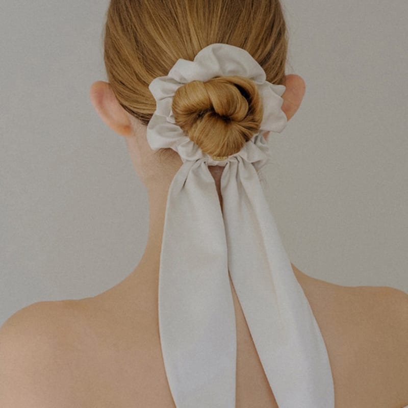 

HAS HLD019 Long tie hair scrunchie Black