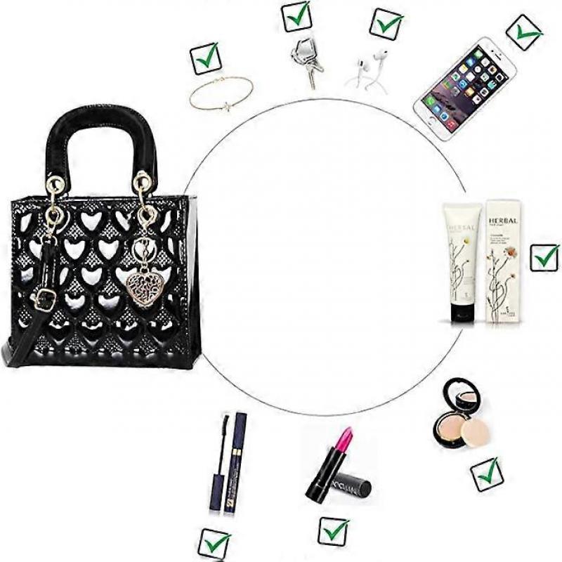 Ladies Wallet and Handbag PU Leather Satchel Shoulder Bag Messenger Bag--Black