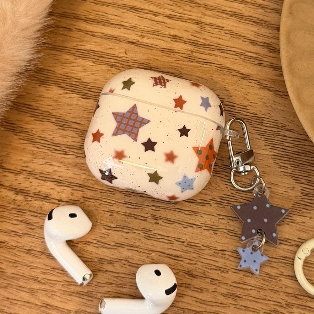 cute cartoon colorful stars imd retro pendant soft silicone protection cover case for airpods 1 2 3 4 Pro 3 Pro2 earphone cases