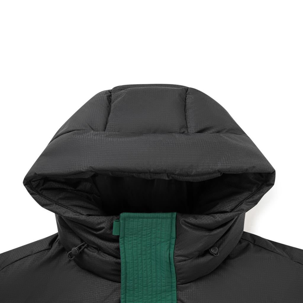 Li Ning Color Block Zipper Letter Hooded Versatile Down Jacket Unisex Outerwear AYMV435-4