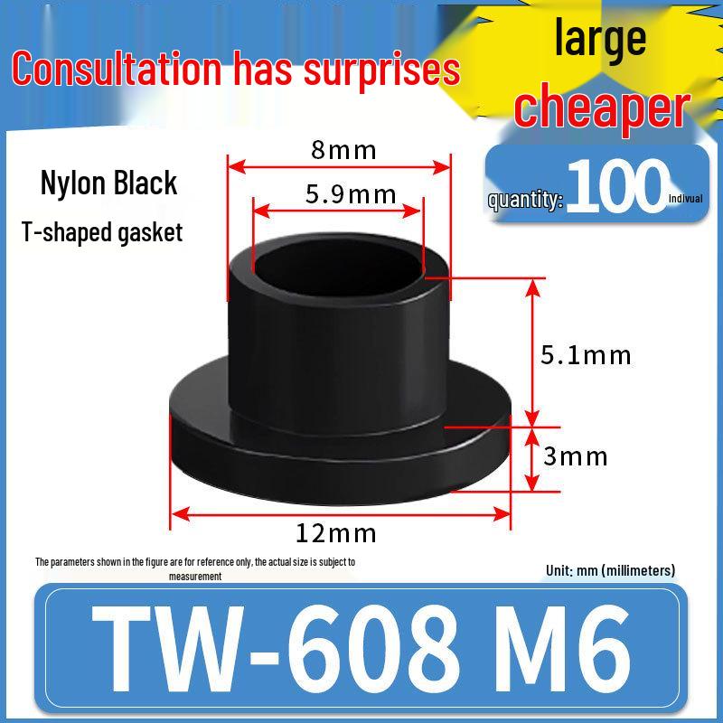 T-shaped Nylon Insulating Washer for M2-M12 Shafts