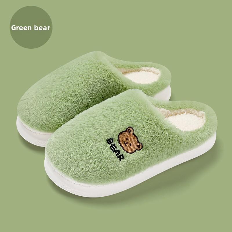 Home Furry Slippers for Women In Winter Cartoon Cute Fur Slippers for Men In Winter Home Furry Warm Cotton Slippers for Men